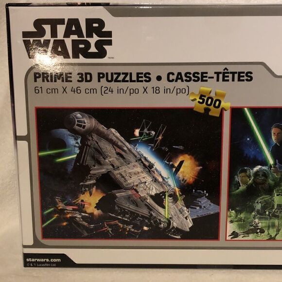 New Star Wars puzzles 500pc each. Prime lenticular puzzle - Picture 7 of 8
